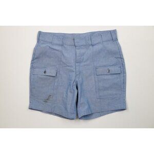 Vintage 70s Streetwear Mens 36 Distressed Chambray Above Knee Shorts Blue USA